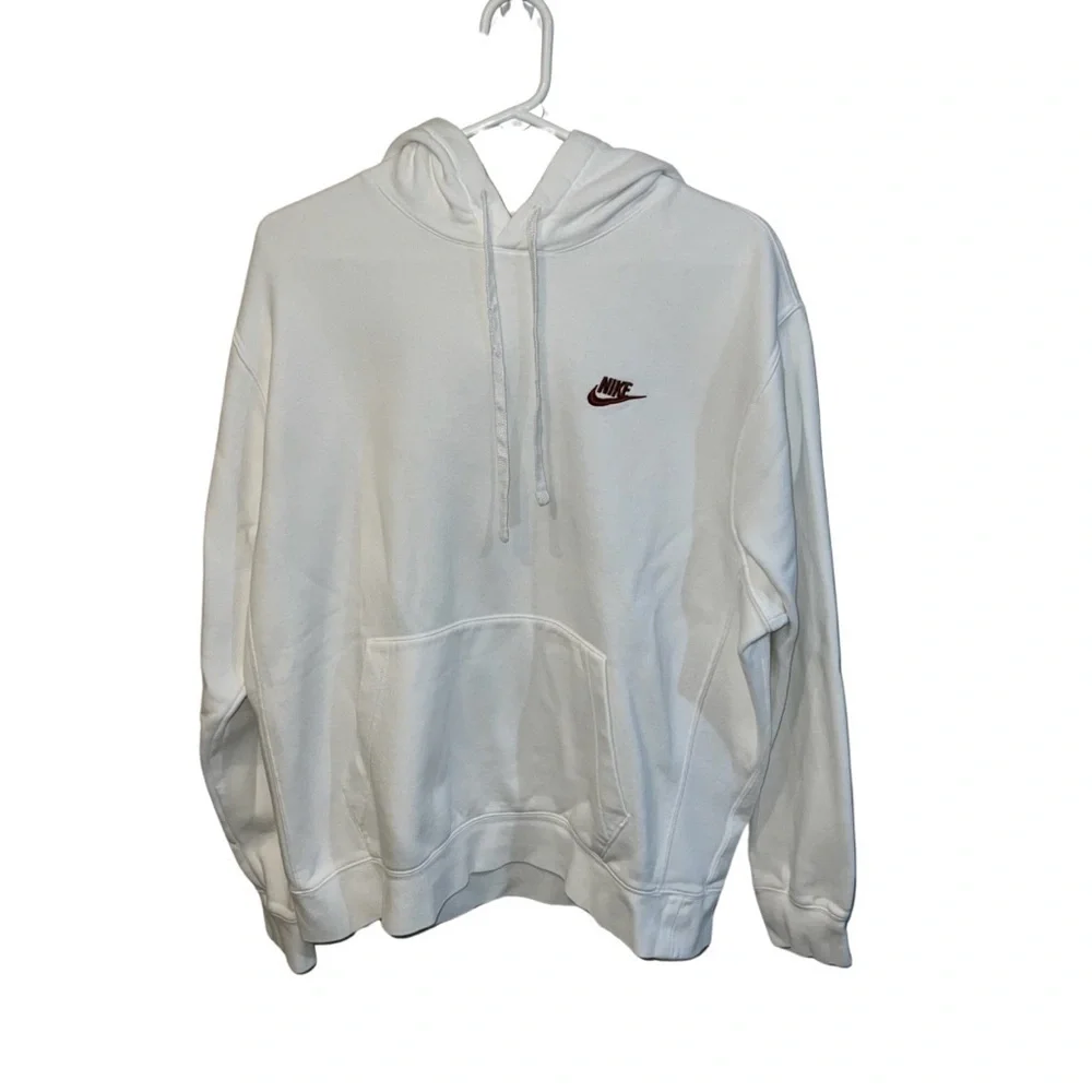 Nike White Pullover Hoodie Nike Swoosh | L